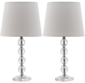 Safavieh NOLA, Elegant Crystal Table Lamp Set of 2 – Refined Illumination for Modern & Traditional Spaces Clear / White LIT4123C-SET2