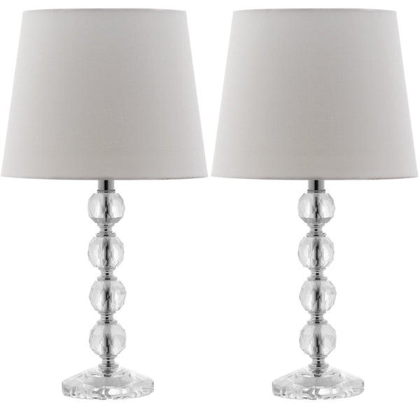 Safavieh NOLA, Elegant Crystal Table Lamp Set of 2 – Refined Illumination for Modern & Traditional Spaces Clear / White LIT4123C-SET2