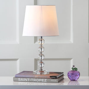 Safavieh NOLA, Elegant Crystal Table Lamp Set of 2 – Refined Illumination for Modern & Traditional Spaces Clear / White LIT4123C-SET2
