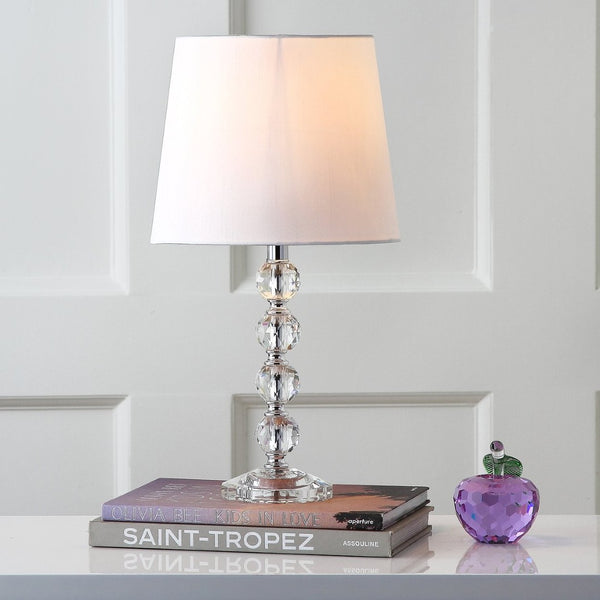 Safavieh NOLA, Elegant Crystal Table Lamp Set of 2 – Refined Illumination for Modern & Traditional Spaces Clear / White LIT4123C-SET2