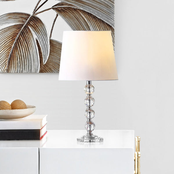 Safavieh NOLA, Elegant Crystal Table Lamp Set of 2 – Refined Illumination for Modern & Traditional Spaces Clear / White LIT4123C-SET2