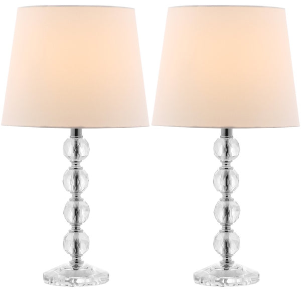 Safavieh NOLA, Elegant Crystal Table Lamp Set of 2 – Refined Illumination for Modern & Traditional Spaces Clear / White LIT4123C-SET2