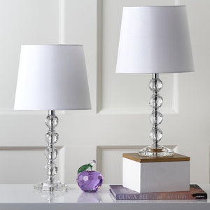 Safavieh NOLA, Elegant Crystal Table Lamp Set of 2 – Refined Illumination for Modern & Traditional Spaces Clear / White LIT4123C-SET2