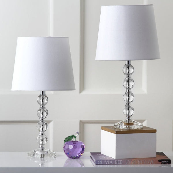 Safavieh NOLA, Elegant Crystal Table Lamp Set of 2 – Refined Illumination for Modern & Traditional Spaces Clear / White LIT4123C-SET2