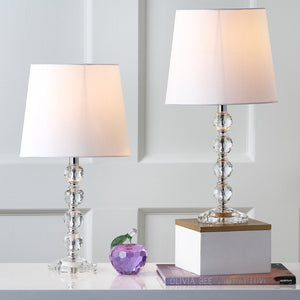 Safavieh NOLA, Elegant Crystal Table Lamp Set of 2 – Refined Illumination for Modern & Traditional Spaces Clear / White LIT4123C-SET2