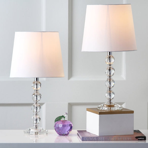Safavieh NOLA, Elegant Crystal Table Lamp Set of 2 – Refined Illumination for Modern & Traditional Spaces Clear / White LIT4123C-SET2