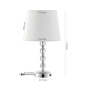 Safavieh NOLA, Elegant Crystal Table Lamp Set of 2 – Refined Illumination for Modern & Traditional Spaces Clear / White LIT4123C-SET2