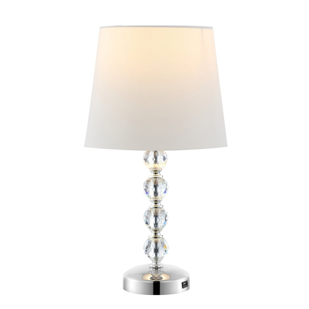 Safavieh NOLA, Elegant Crystal Table Lamp Set of 2 – Refined Illumination for Modern & Traditional Spaces Clear / White LIT4123C-SET2