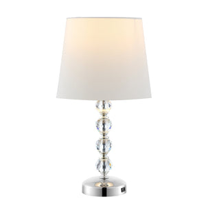 Safavieh NOLA, Elegant Crystal Table Lamp Set of 2 – Refined Illumination for Modern & Traditional Spaces Clear / White LIT4123C-SET2