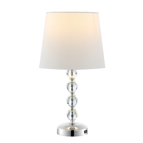 Safavieh NOLA, Elegant Crystal Table Lamp Set of 2 – Refined Illumination for Modern & Traditional Spaces Clear / White LIT4123C-SET2