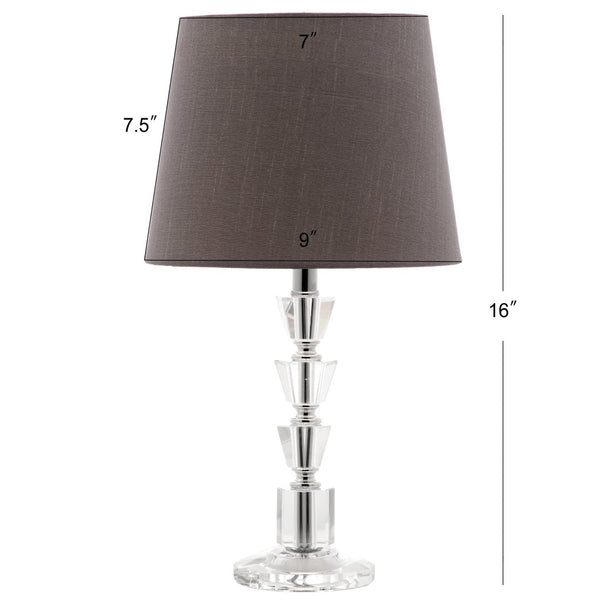 Safavieh HARLOW Tiered Crystal Table Lamp with Bold Orange Shade for Modern Elegance in Any Room Decor Clear / Grey LIT4125B-SET2