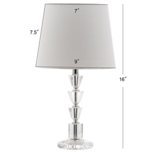 Safavieh HARLOW Tiered Crystal Table Lamp with Bold Orange Shade for Modern Elegance in Any Room Decor Clear / White LIT4125C-SET2