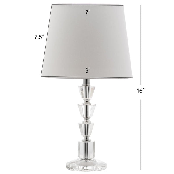 Safavieh HARLOW Tiered Crystal Table Lamp with Bold Orange Shade for Modern Elegance in Any Room Decor Clear / White LIT4125C-SET2