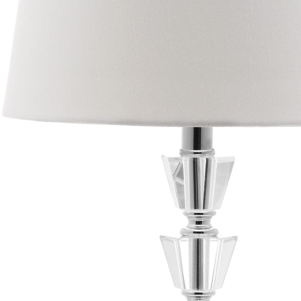 Safavieh HARLOW Tiered Crystal Table Lamp with Bold Orange Shade for Modern Elegance in Any Room Decor Clear / White LIT4125C-SET2