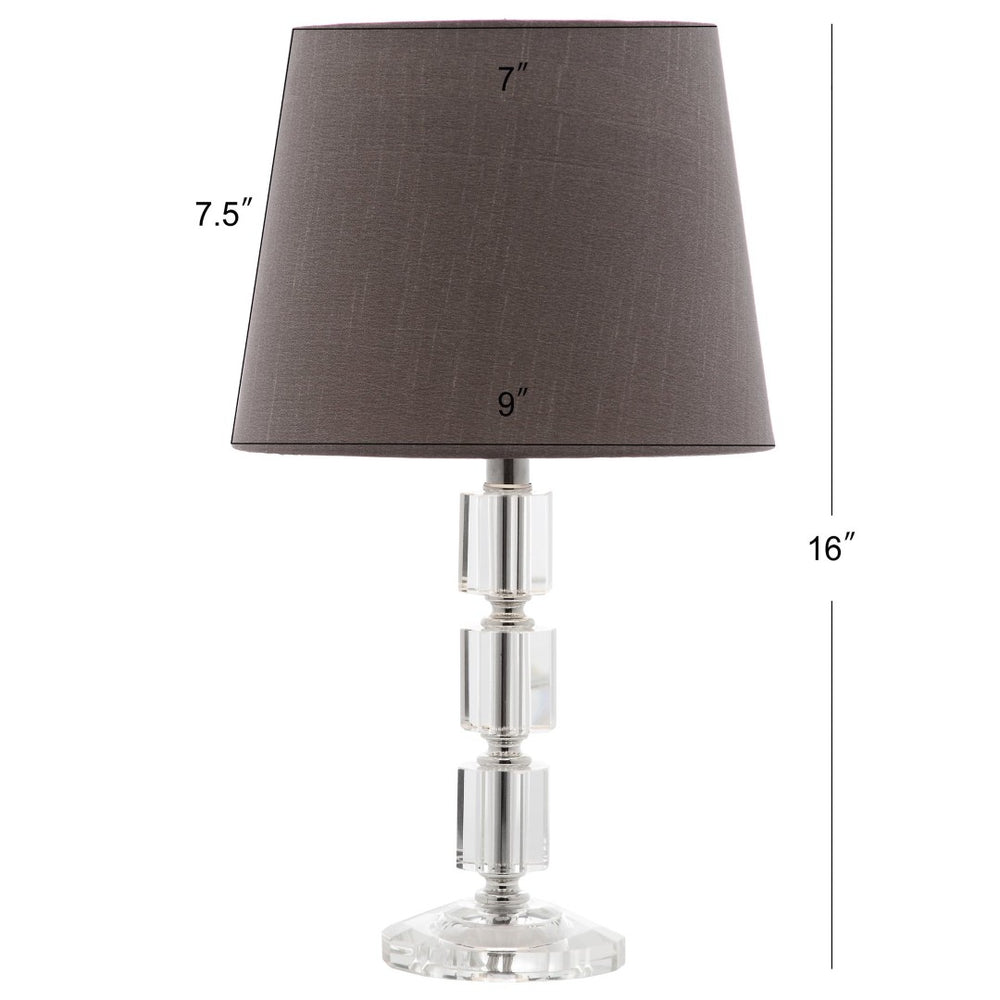 Safavieh ERIN Crystal Cube Lamp - Timeless Elegance with Modern Clarity for Home and Office Décor Clear / Grey LIT4126B-SET2