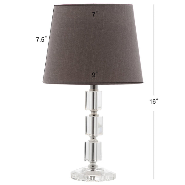 Safavieh ERIN Crystal Cube Lamp - Timeless Elegance with Modern Clarity for Home and Office Décor Clear / Grey LIT4126B-SET2