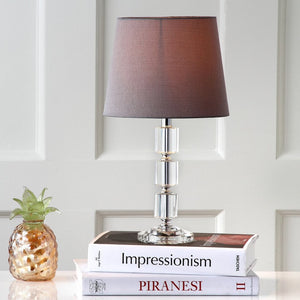 Safavieh ERIN Crystal Cube Lamp - Timeless Elegance with Modern Clarity for Home and Office Décor Clear / Grey LIT4126B-SET2