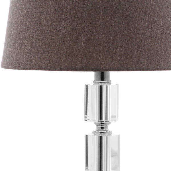 Safavieh ERIN Crystal Cube Lamp - Timeless Elegance with Modern Clarity for Home and Office Décor Clear / Grey LIT4126B-SET2