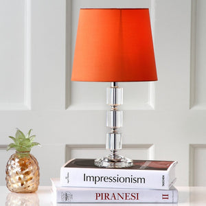 Safavieh ERIN Crystal Cube Lamp - Timeless Elegance with Modern Clarity for Home and Office Décor Clear / Orange LIT4126D-SET2