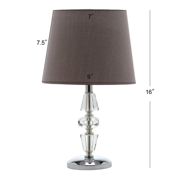 Safavieh CRESCENDO Tiered Crystal Table Lamp Set of 2 - Elegant Lighting for Modern and Classic Interiors Clear / Grey LIT4127B-SET2