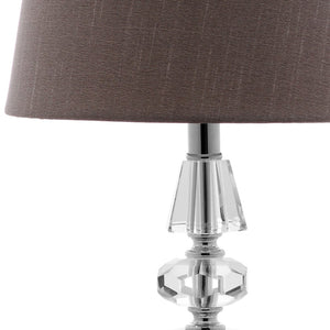 Safavieh CRESCENDO Tiered Crystal Table Lamp Set of 2 - Elegant Lighting for Modern and Classic Interiors Clear / Grey LIT4127B-SET2