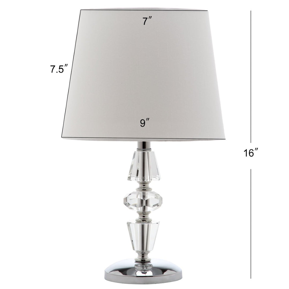 Safavieh CRESCENDO Tiered Crystal Table Lamp Set of 2 - Elegant Lighting for Modern and Classic Interiors Clear / White LIT4127C-SET2