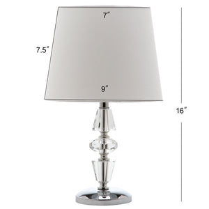 Safavieh CRESCENDO Tiered Crystal Table Lamp Set of 2 - Elegant Lighting for Modern and Classic Interiors Clear / White LIT4127C-SET2