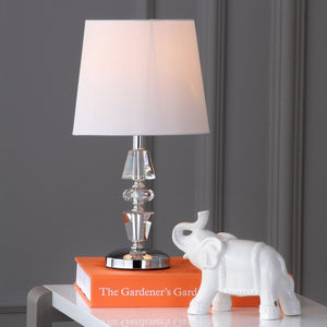 Safavieh CRESCENDO Tiered Crystal Table Lamp Set of 2 - Elegant Lighting for Modern and Classic Interiors Clear / White LIT4127C-SET2