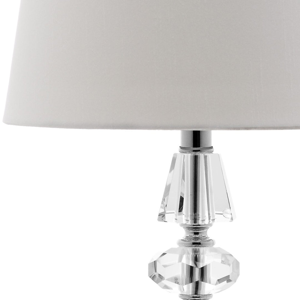 Safavieh CRESCENDO Tiered Crystal Table Lamp Set of 2 - Elegant Lighting for Modern and Classic Interiors Clear / White LIT4127C-SET2