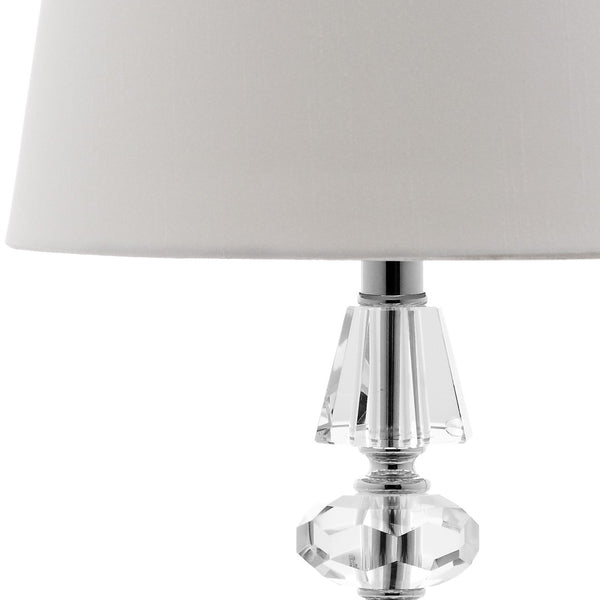 Safavieh CRESCENDO Tiered Crystal Table Lamp Set of 2 - Elegant Lighting for Modern and Classic Interiors Clear / White LIT4127C-SET2