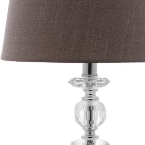 Safavieh DERRY Stacked Crystal Orb Lamp - Elegant Accent with Warm Orange Shade for Cozy Ambiance Clear / Grey LIT4130B-SET2