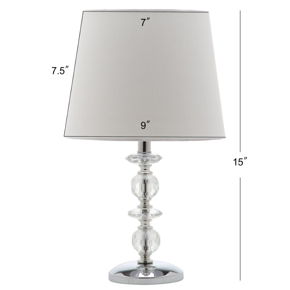 Safavieh DERRY Stacked Crystal Orb Lamp - Elegant Accent with Warm Orange Shade for Cozy Ambiance Clear / White LIT4130C-SET2