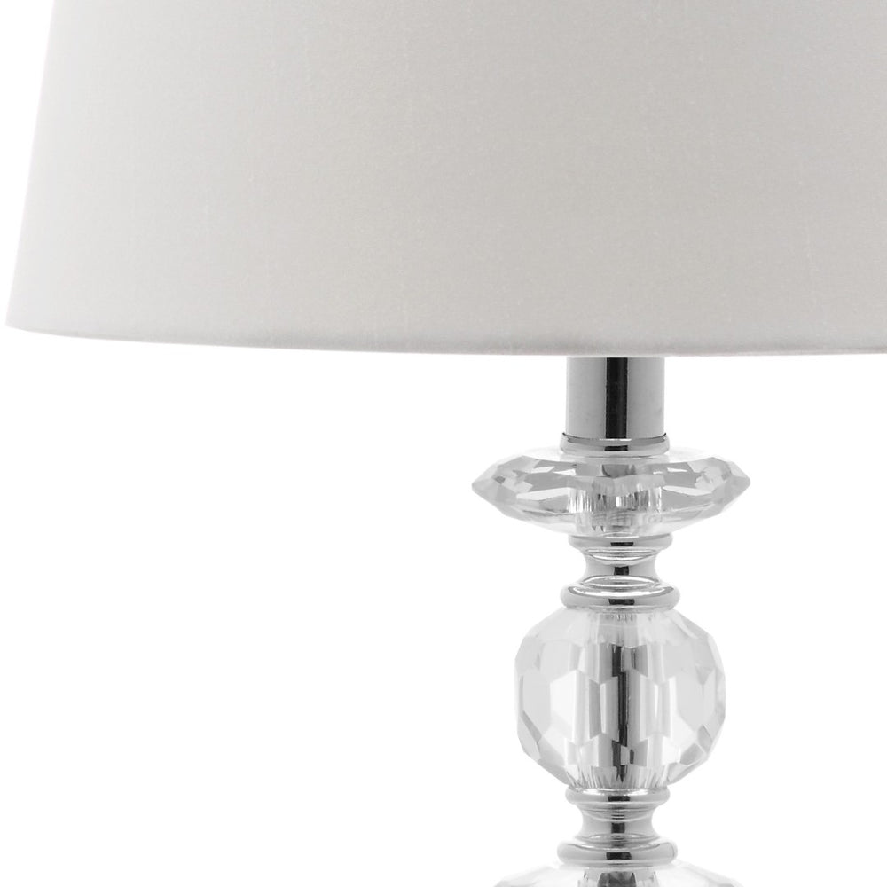 Safavieh DERRY Stacked Crystal Orb Lamp - Elegant Accent with Warm Orange Shade for Cozy Ambiance Clear / White LIT4130C-SET2