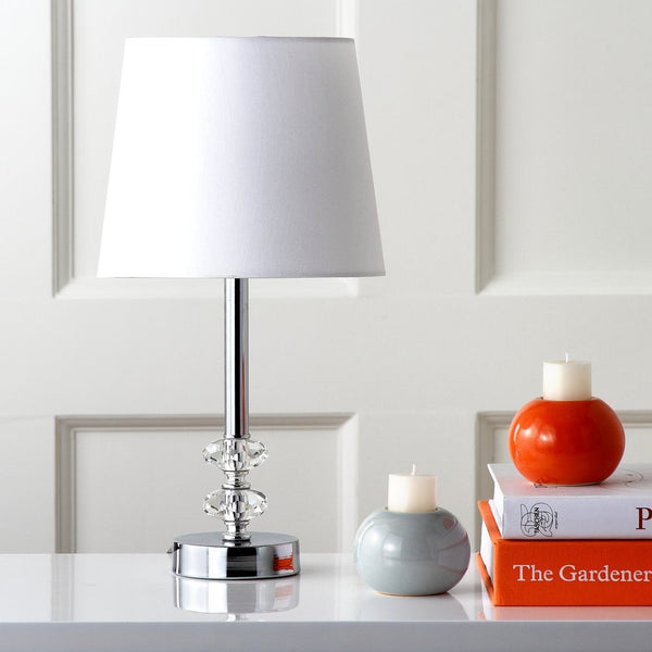 Safavieh ASHFORD Crystal Orb Lamp - Elegant Lighting for Modern Homes, Versatile Design for Any Room Clear / White LIT4131C-SET2