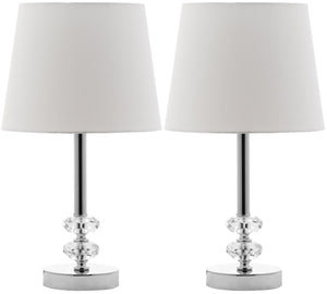 Safavieh ASHFORD Crystal Orb Lamp - Elegant Lighting for Modern Homes, Versatile Design for Any Room Clear / White LIT4131C-SET2