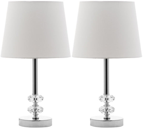 Safavieh ASHFORD Crystal Orb Lamp - Elegant Lighting for Modern Homes, Versatile Design for Any Room Clear / White LIT4131C-SET2