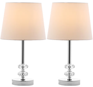 Safavieh ASHFORD Crystal Orb Lamp - Elegant Lighting for Modern Homes, Versatile Design for Any Room Clear / White LIT4131C-SET2
