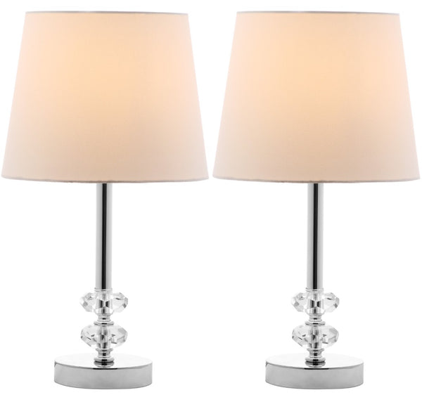 Safavieh ASHFORD Crystal Orb Lamp - Elegant Lighting for Modern Homes, Versatile Design for Any Room Clear / White LIT4131C-SET2