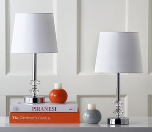 Safavieh ASHFORD Crystal Orb Lamp - Elegant Lighting for Modern Homes, Versatile Design for Any Room Clear / White LIT4131C-SET2