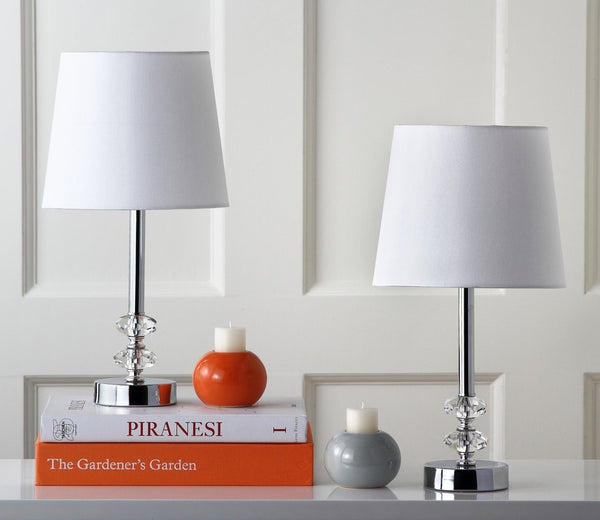 Safavieh ASHFORD Crystal Orb Lamp - Elegant Lighting for Modern Homes, Versatile Design for Any Room Clear / White LIT4131C-SET2