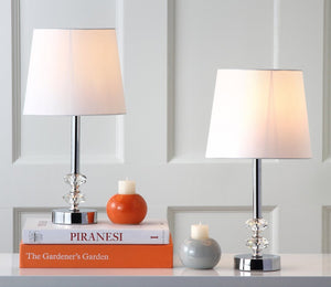 Safavieh ASHFORD Crystal Orb Lamp - Elegant Lighting for Modern Homes, Versatile Design for Any Room Clear / White LIT4131C-SET2