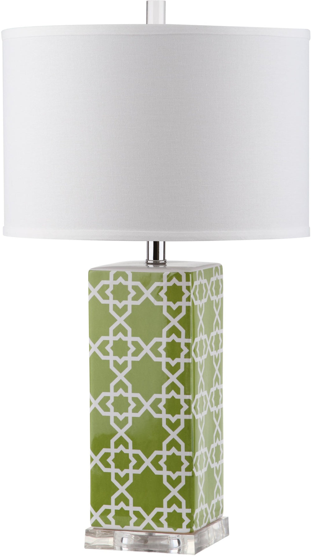 Safavieh QUATREFOIL Table Lamps - Distinctive Ceramic Design with Acrylic Accents for Stylish Illumination Green LIT4133F-SET2