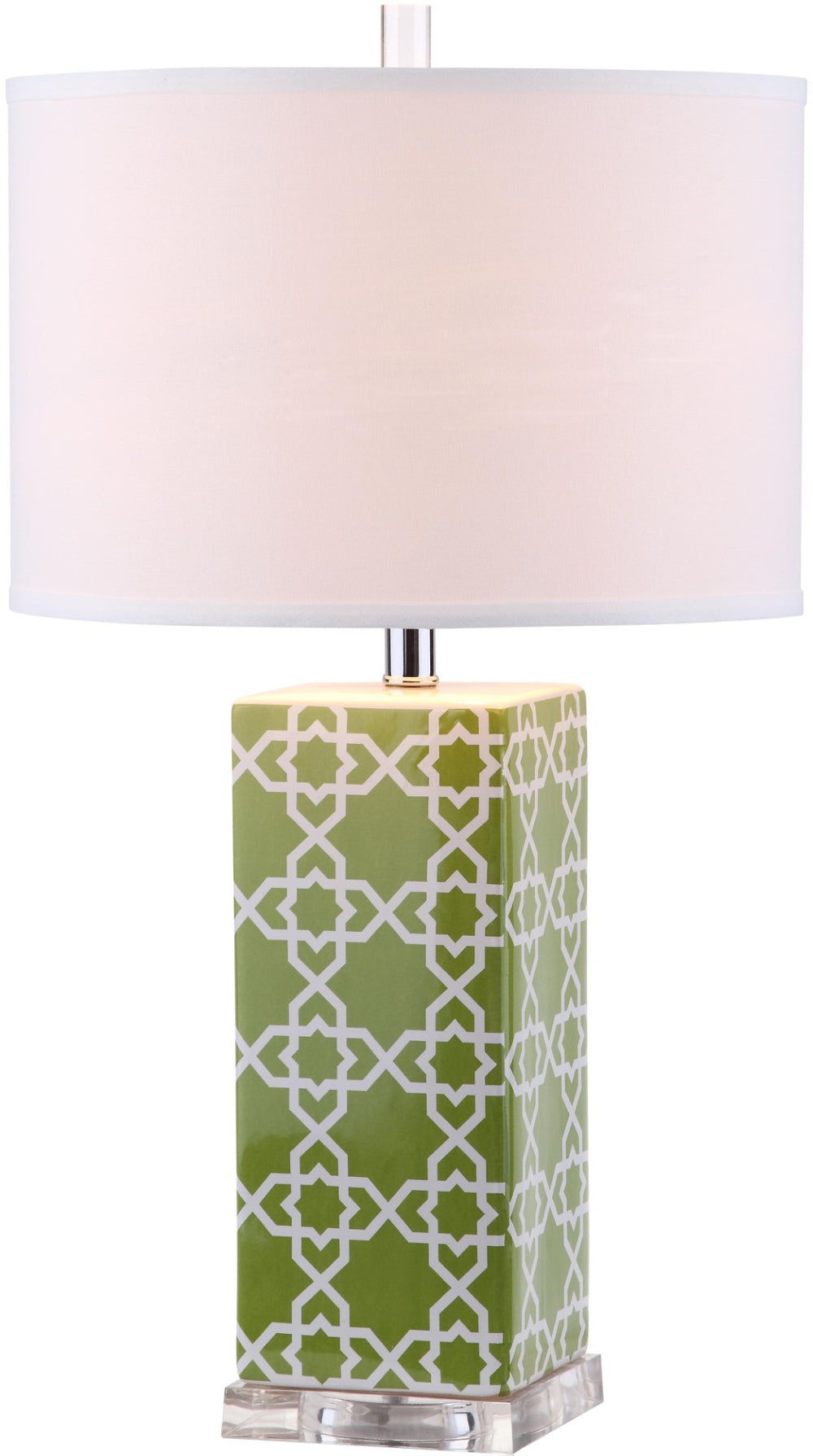 Safavieh QUATREFOIL Table Lamps - Distinctive Ceramic Design with Acrylic Accents for Stylish Illumination Green LIT4133F-SET2