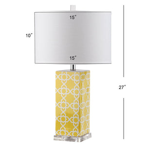 Safavieh QUATREFOIL Table Lamps - Distinctive Ceramic Design with Acrylic Accents for Stylish Illumination Yellow LIT4133G-SET2