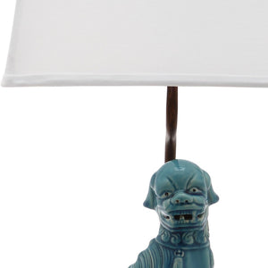 Safavieh FOO Dog Table Lamps – Whimsical Ceramic Lighting with Bold Design for Living Rooms and Offices Blue LIT4137A-SET2