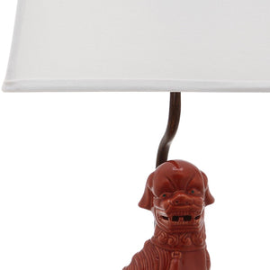 Safavieh FOO Dog Table Lamps – Whimsical Ceramic Lighting with Bold Design for Living Rooms and Offices Red LIT4137D-SET2