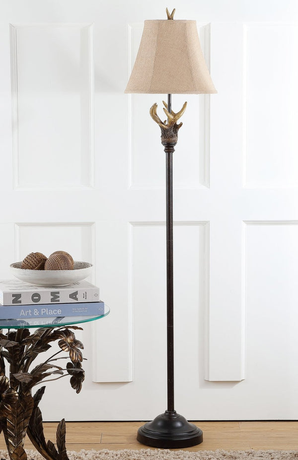 Safavieh SUNDANCE Antler Floor Lamp - Rustic Brown Lighting for Lodge Decor, Easy Assembly & Warm Ambiance LIT4139A