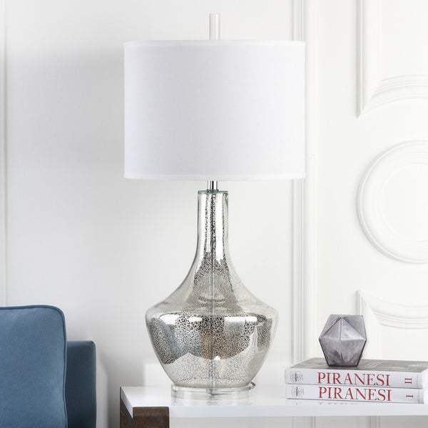 Safavieh MERCURY Table Lamp – Elegant Silver Mercury Glass Design for Timeless Home Décor and Ambiance Silver LIT4141A