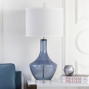Safavieh MERCURY Table Lamp – Elegant Silver Mercury Glass Design for Timeless Home Décor and Ambiance Light Blue LIT4141B