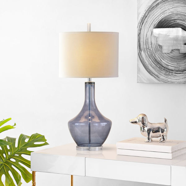 Safavieh MERCURY Table Lamp – Elegant Silver Mercury Glass Design for Timeless Home Décor and Ambiance Light Blue LIT4141B